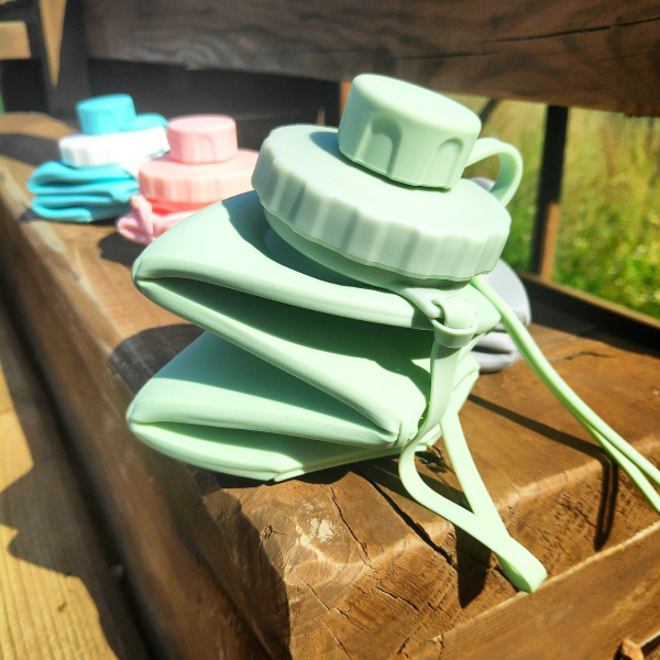 Бутылка складная силиконовая спортивная Silicon Folding Bottle, 600 ml